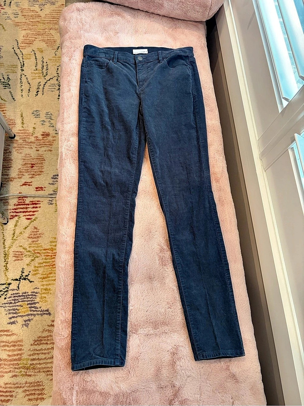 LOFT Modern Skinny Blue Corduroy Pants Size 8 / 29 Tall EUC